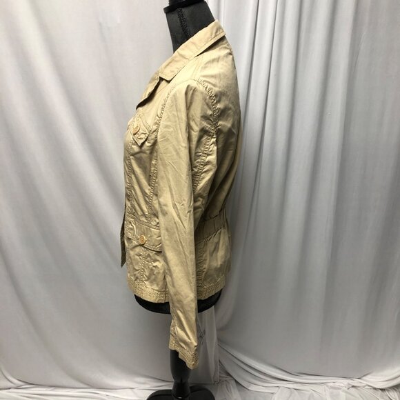 Talbots Jacket Womens 8 Petite Beige Tan Button Front Lightweight Long Sleeve - Picture 4 of 8